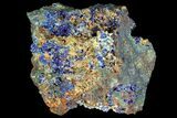 Sparkling Azurite and Malachite Crystal Cluster - Morocco #74374-1